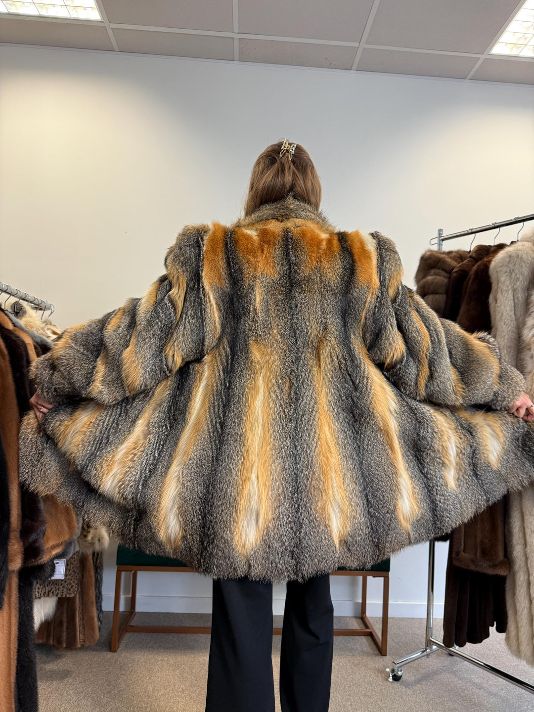 Grey Fox Fur Coat, Large Size, Women's Fur Coat, Real Fox Fur Coat, Vintage Fur Coat, Real Fur Coat, Grey Fox Fur, Nordic Fox, Real Fox Fur
