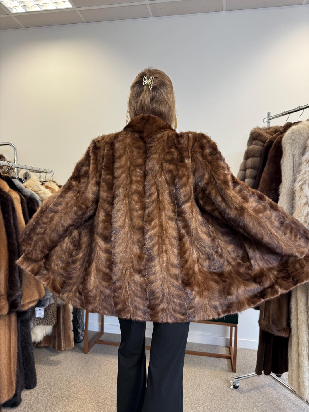 Mink Jacket Light Brown, XL Size, Mink Fur Jacket, Brown Mink Jacket, Women's Fur Coat, Vintage Fur Coat, Real Fur Coat, Pastel Mink, Mink
