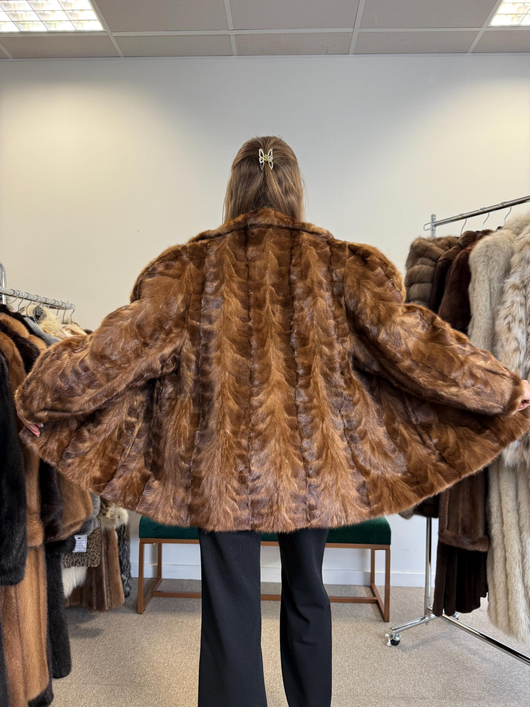 Pastel Brown Mink Jacket, XL Size, Mink Fur Jacket, Brown Mink Jacket, Women's Fur Coat, Vintage Fur Coat, Real Fur Coat, Pastel Mink, Mink