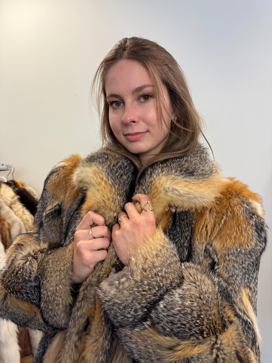 Grey Fox Fur Coat, Large Size, Women's Fur Coat, Real Fox Fur Coat, Vintage Fur Coat, Real Fur Coat, Grey Fox Fur, Nordic Fox, Real Fox Fur