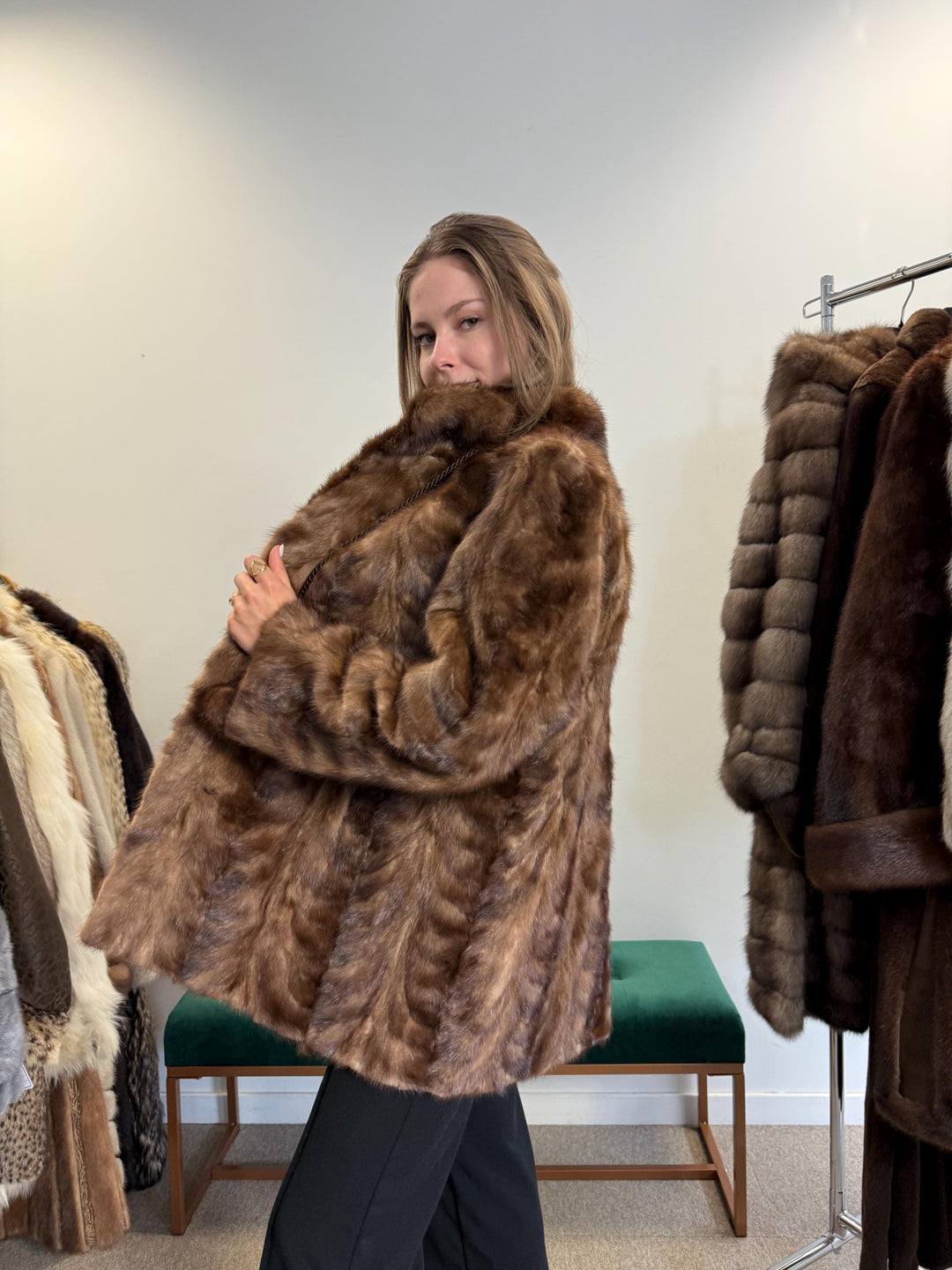 Mink Jacket Light Brown, XL Size, Mink Fur Jacket, Brown Mink Jacket, Women's Fur Coat, Vintage Fur Coat, Real Fur Coat, Pastel Mink, Mink