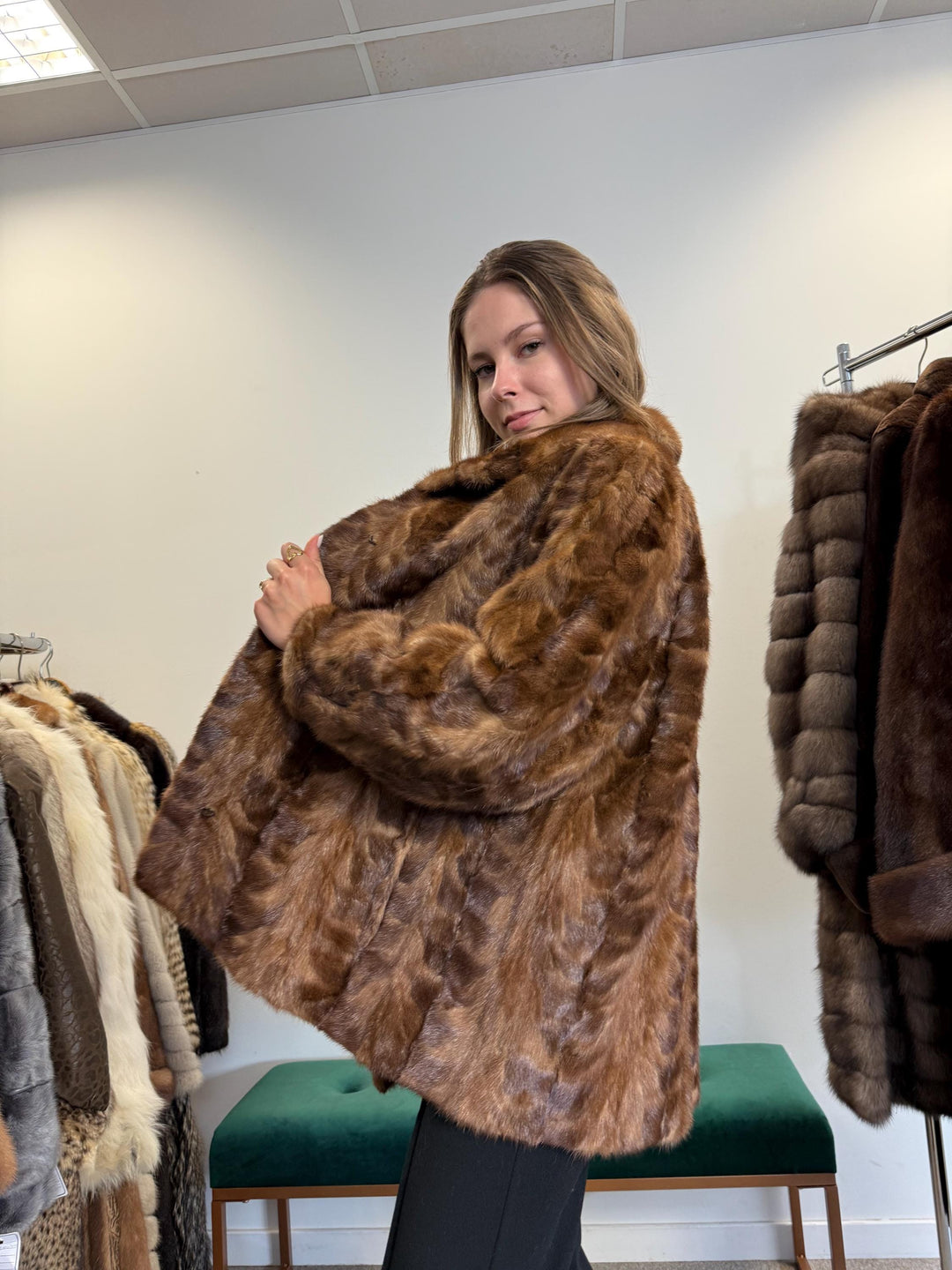Pastel Brown Mink Jacket, XL Size, Mink Fur Jacket, Brown Mink Jacket, Women's Fur Coat, Vintage Fur Coat, Real Fur Coat, Pastel Mink, Mink