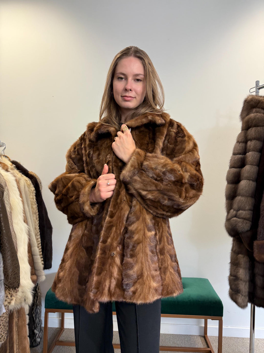 Pastel Brown Mink Jacket, XL Size, Mink Fur Jacket, Brown Mink Jacket, Women's Fur Coat, Vintage Fur Coat, Real Fur Coat, Pastel Mink, Mink
