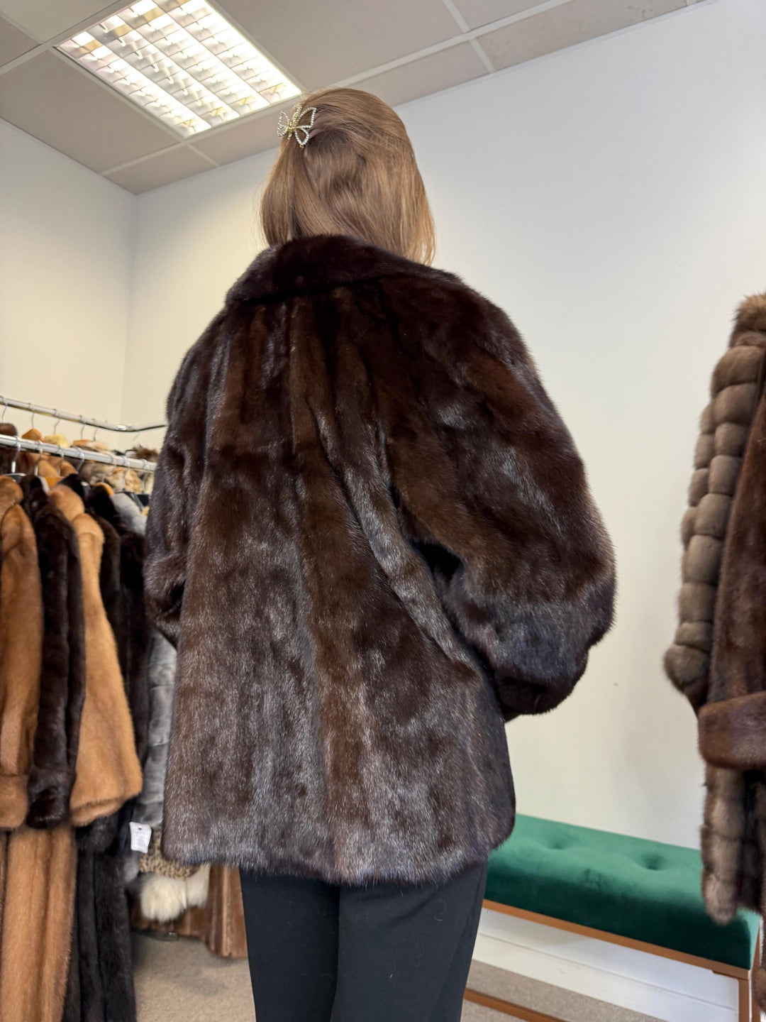 Short Mink Fur Jacket, Medium Size, Brown Mink Fur, Real Fur Jacket, Mink Jacket, Vintage Fur Jacket, Thick Mink Jacket, Women's Fur Jacket