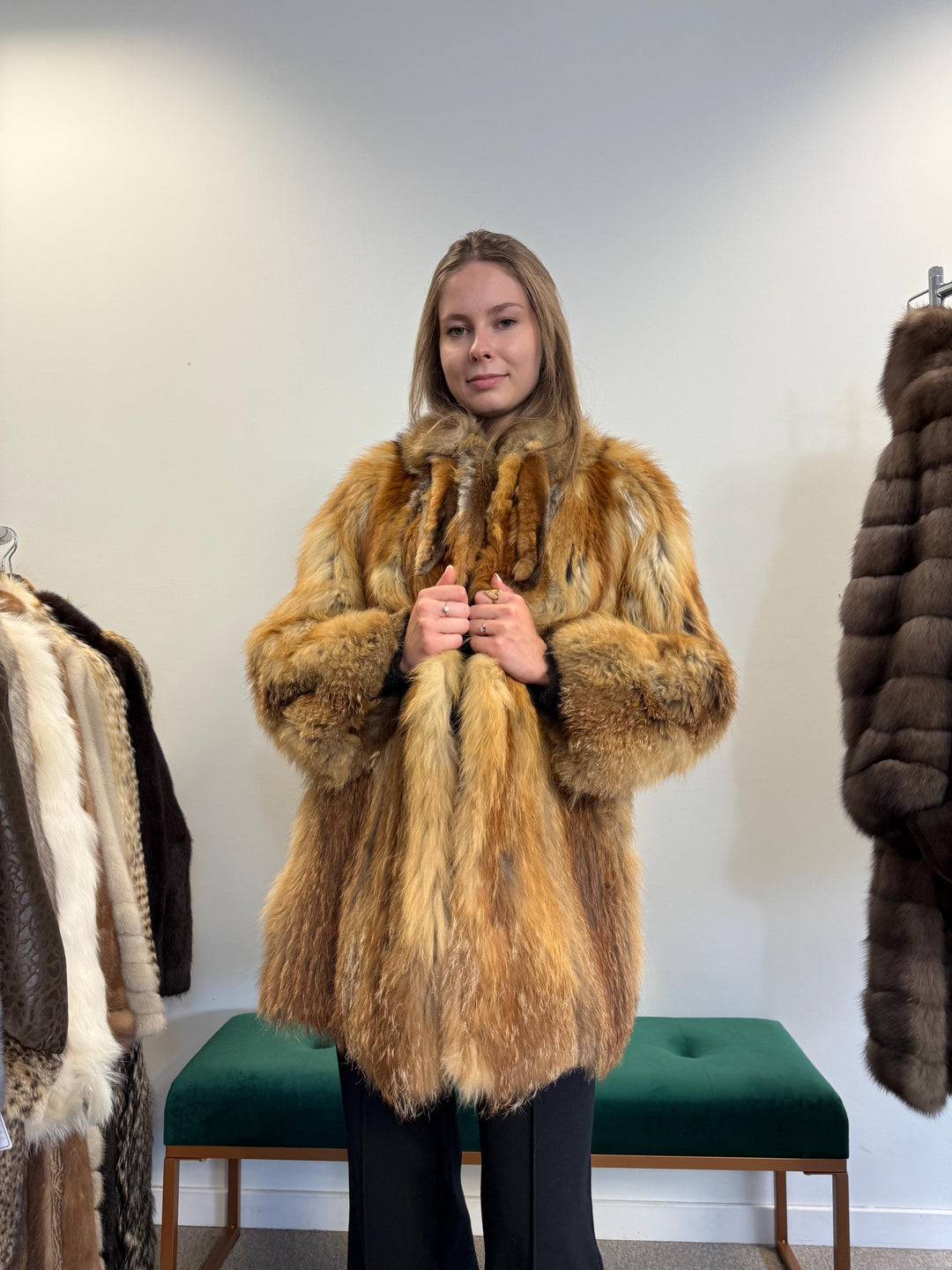 Red Fox Jacket, Medium Size, Red Fox Fur Jacket, Real Fox Fur Coat, Vintage Fur Jacket, Red Fox Coat, Short Fur Jacket, Women's Fur Jacket