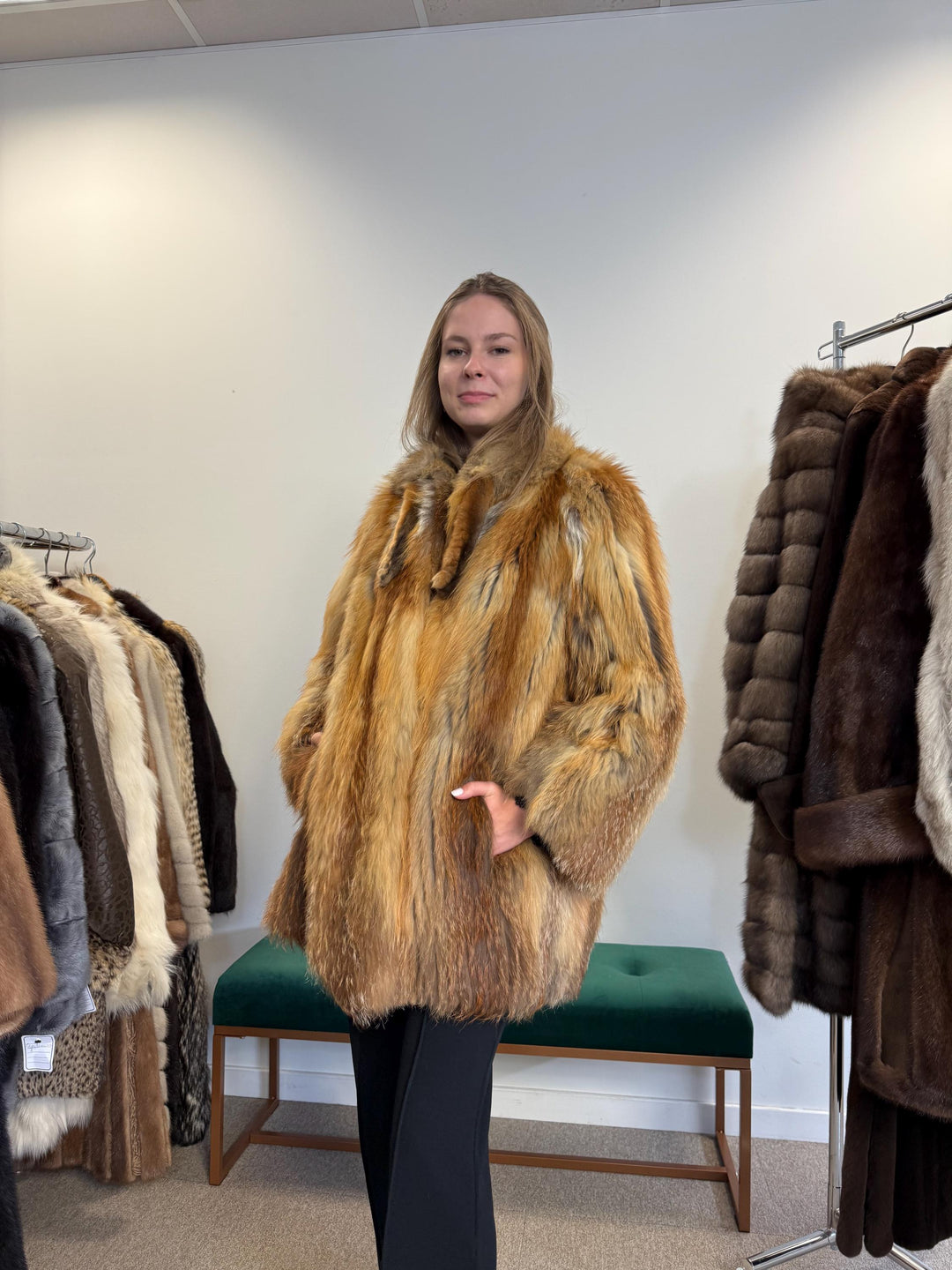 Red Fox Jacket, Medium Size, Red Fox Fur Jacket, Real Fox Fur Coat, Vintage Fur Jacket, Red Fox Coat, Short Fur Jacket, Women's Fur Jacket