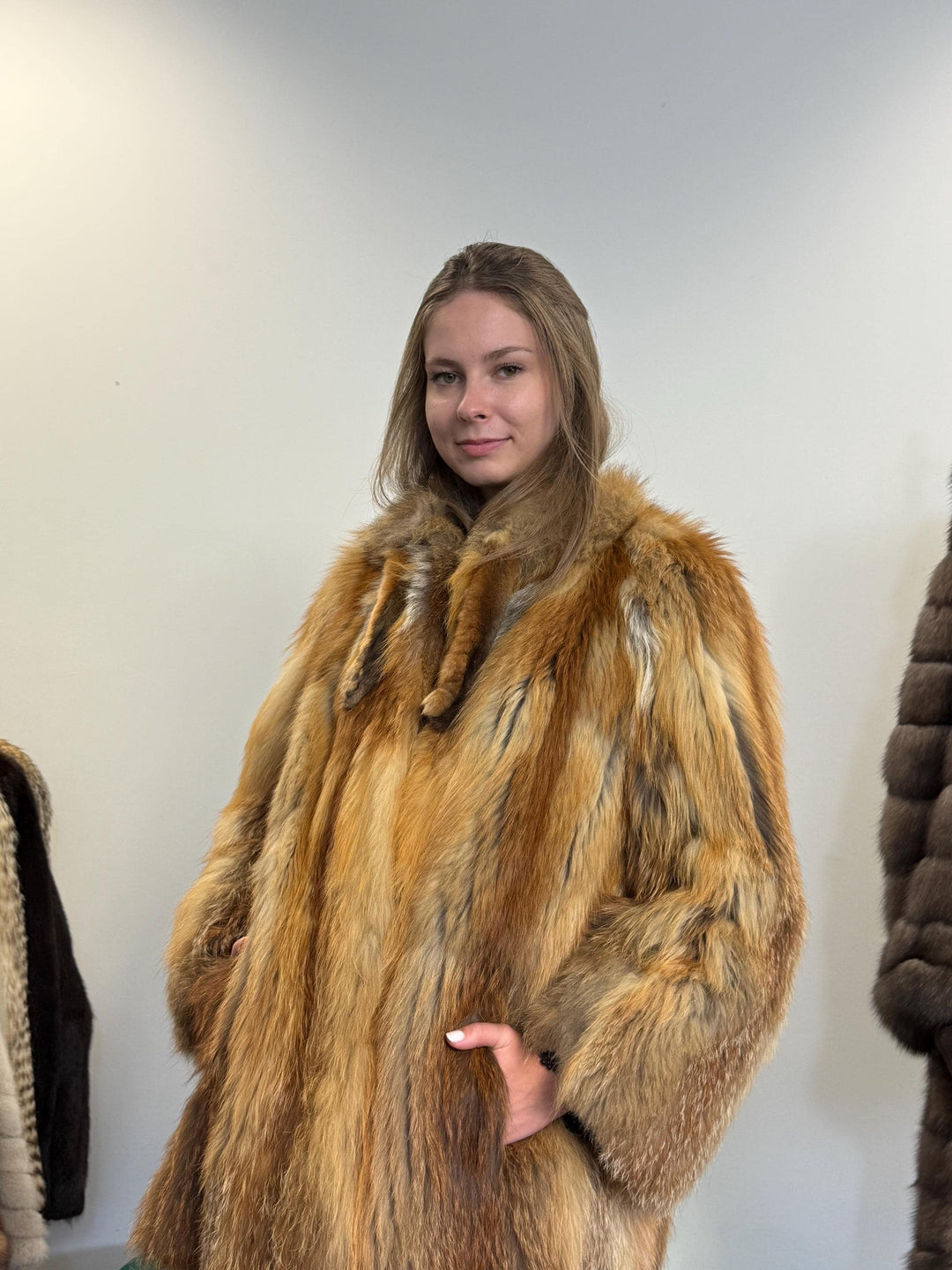 Red Fox Jacket, Medium Size, Red Fox Fur Jacket, Real Fox Fur Coat, Vintage Fur Jacket, Red Fox Coat, Short Fur Jacket, Women's Fur Jacket