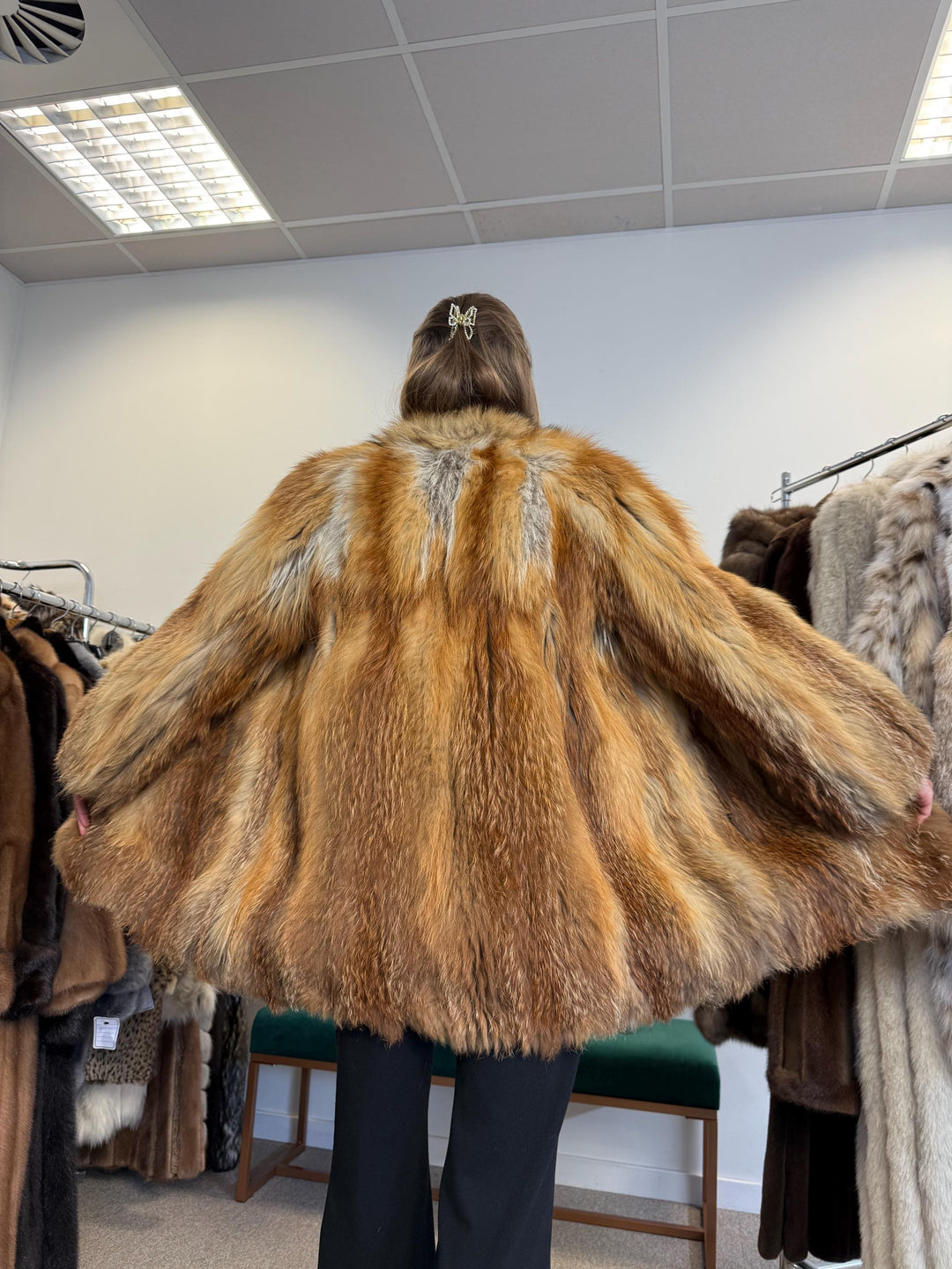 Red Fox Jacket, Medium Size, Red Fox Fur Jacket, Real Fox Fur Coat, Vintage Fur Jacket, Red Fox Coat, Short Fur Jacket, Women's Fur Jacket