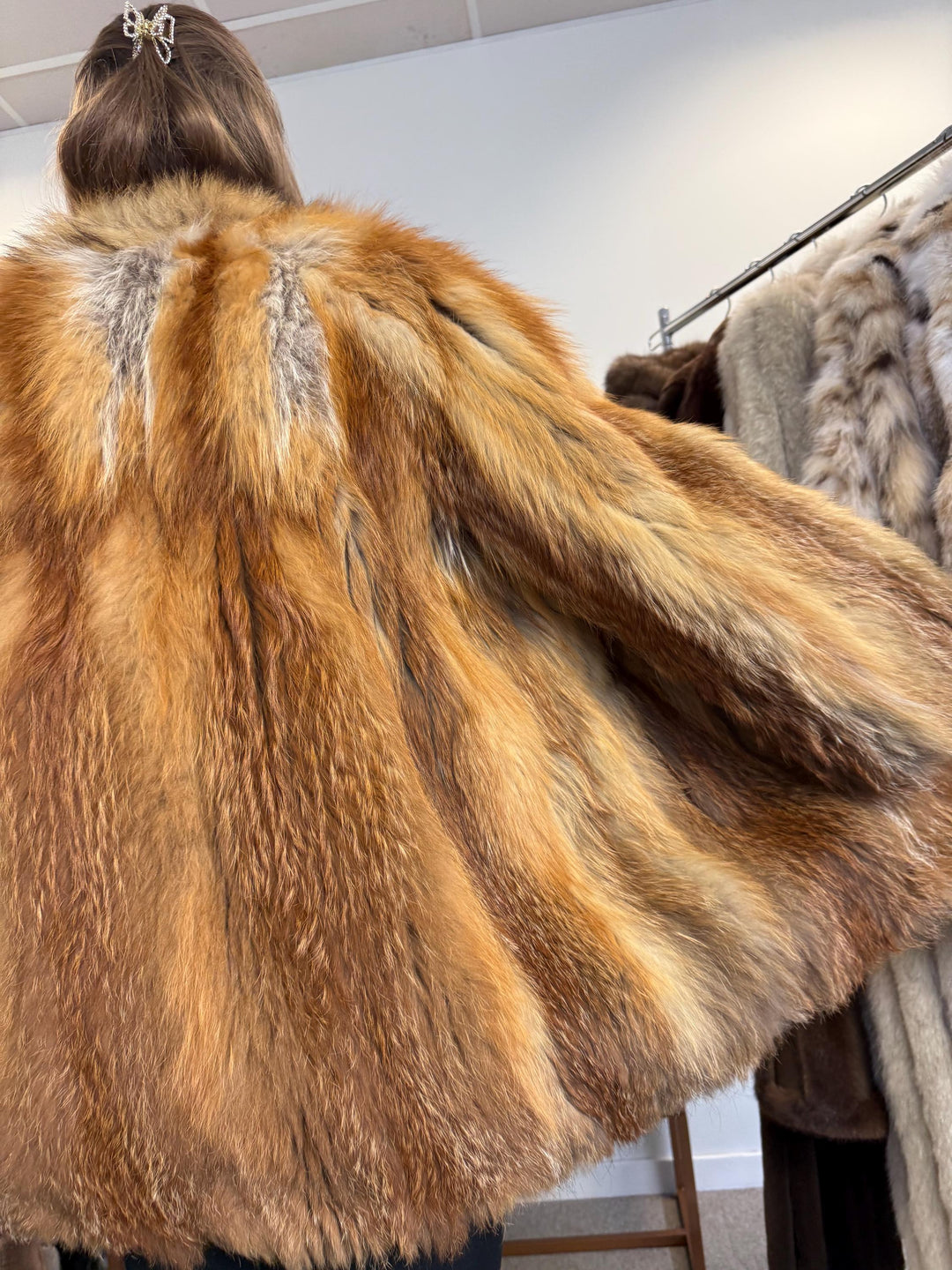 Red Fox Jacket, Medium Size, Red Fox Fur Jacket, Real Fox Fur Coat, Vintage Fur Jacket, Red Fox Coat, Short Fur Jacket, Women's Fur Jacket