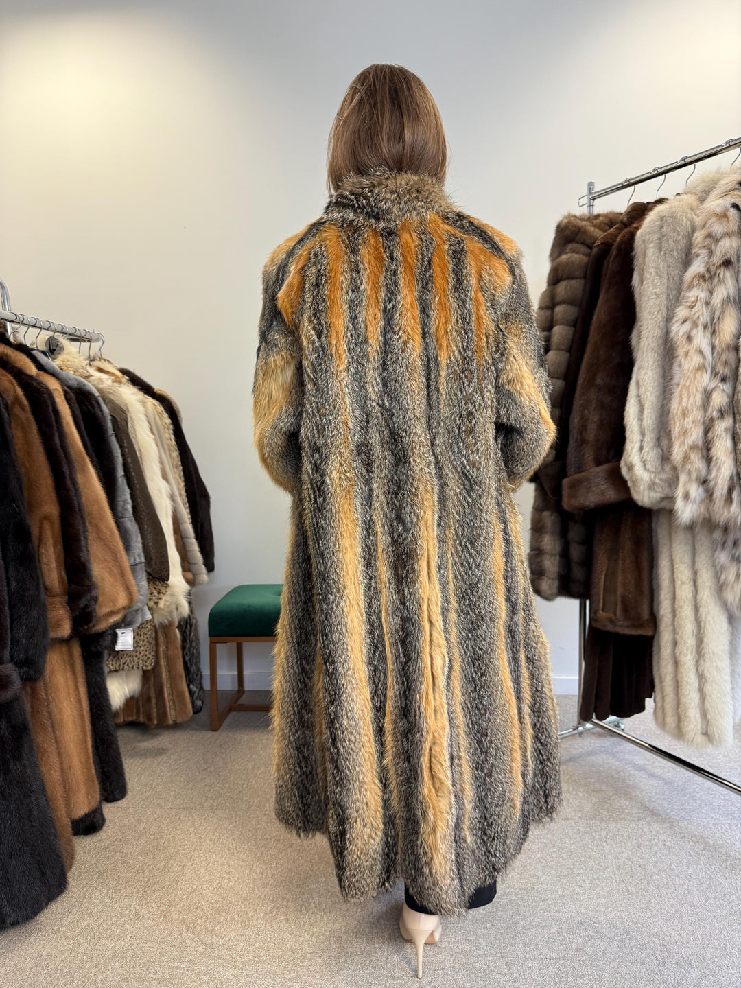 Long Grey Fox Fur Coat, L/XL Size, Women's Fur Coat, Real Fox Fur Coat, Vintage Fur Coat, Real Fur Coat, Grey Fox Fur, Nordic Fox, Real Fur