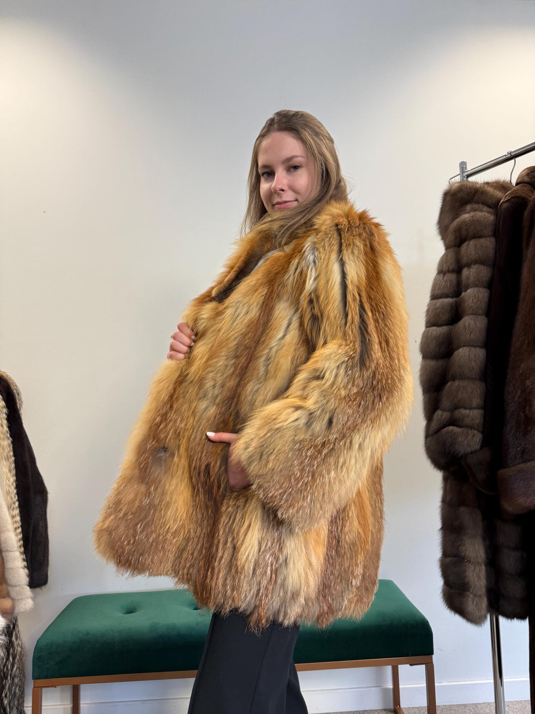 Red Fox Jacket, Medium Size, Red Fox Fur Jacket, Real Fox Fur Coat, Vintage Fur Jacket, Red Fox Coat, Short Fur Jacket, Women's Fur Jacket