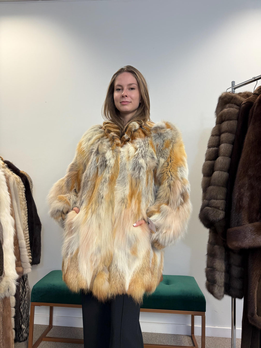 Red Fox Fur Jacket, Large Size, Red Fox Jacket, Fox Fur Jacket, Real Fox Fur Coat, Vintage Fur Coat, Red Fox Coat, Short Fur Coat, Fox Coat