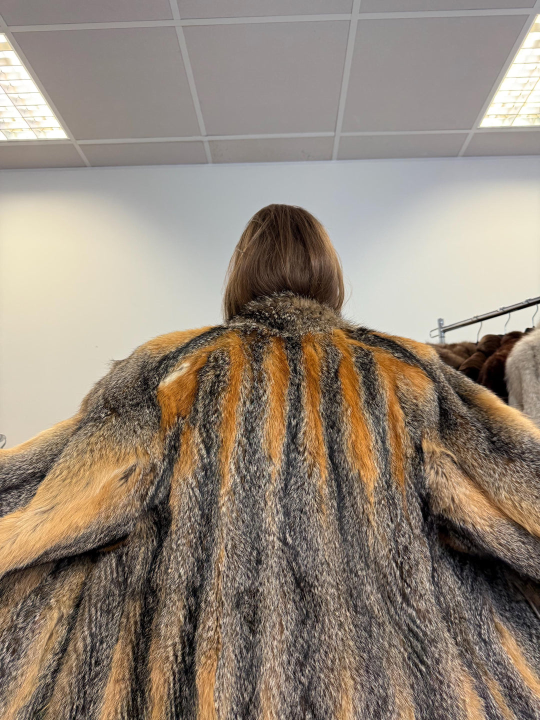 Long Grey Fox Fur Coat, L/XL Size, Women's Fur Coat, Real Fox Fur Coat, Vintage Fur Coat, Real Fur Coat, Grey Fox Fur, Nordic Fox, Real Fur