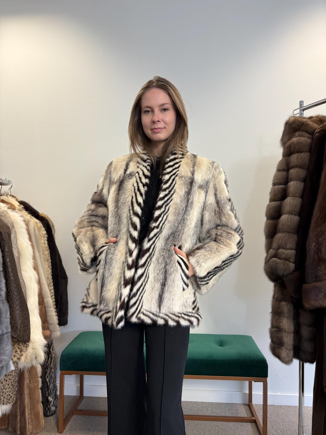 Cross Mink Fur Jacket, Medium Size, White Mink Fur Jacket, Mink Fur Jacket, Real Fur Jacket, Real Mink Fur, Mink Fur Coat, Vintage Fur Coat