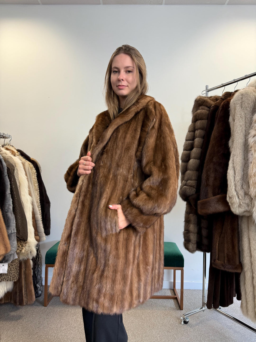 Light Brown Mink Coat, XL Size, Mink Fur Coat, Brown Mink Coat, Womens Fur Coat, Vintage Fur Coat, Real Fur Coat, Pastel Mink Coat, Mink Fur