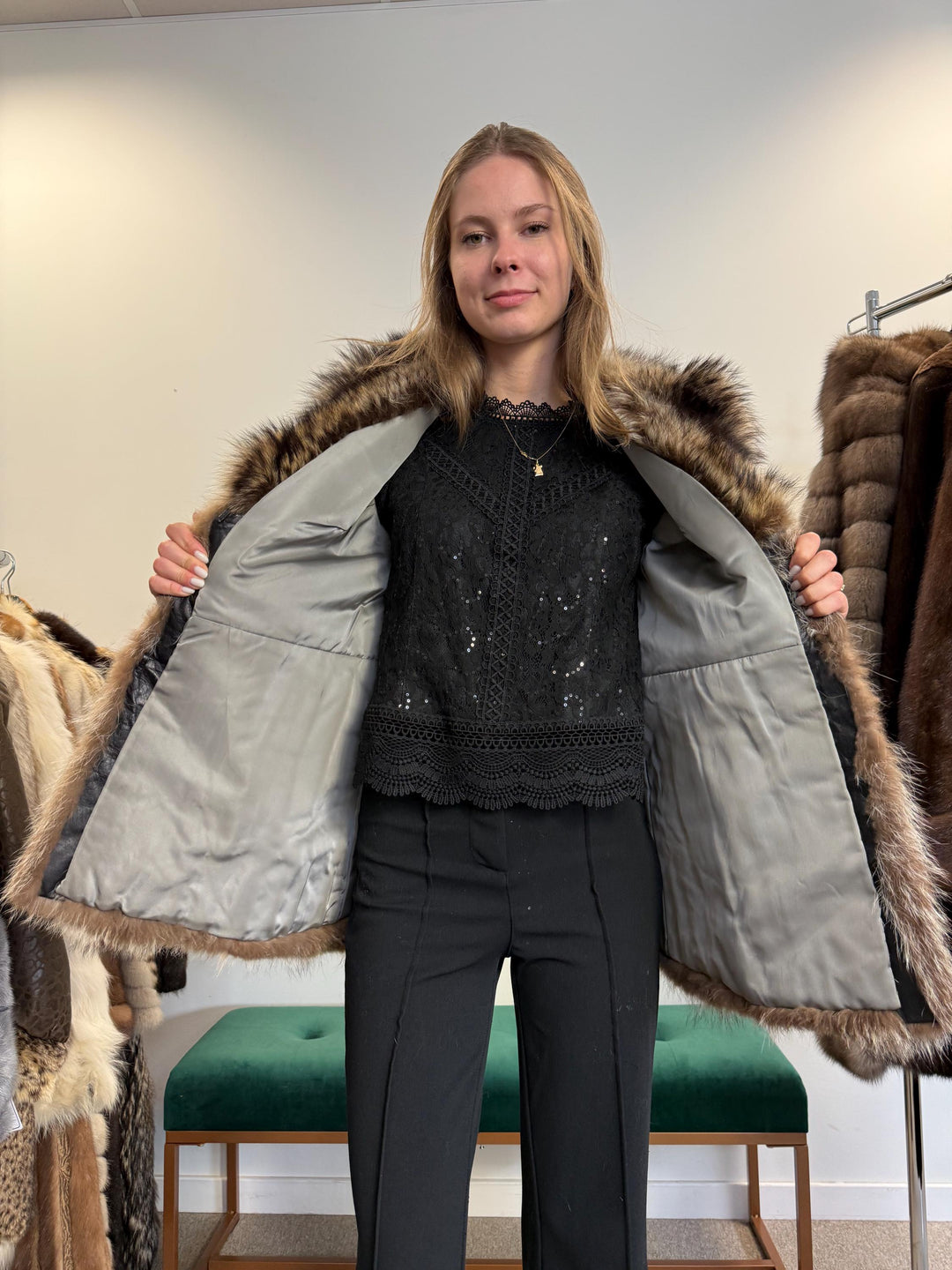 Raccoon Fur Jacket, Small Size, Real Fur Jacket, Raccoon Jacket, Silver Raccoon Coat, Vintage Fur Coat, Soft Fur Jacket, Women's Jacket, Fur