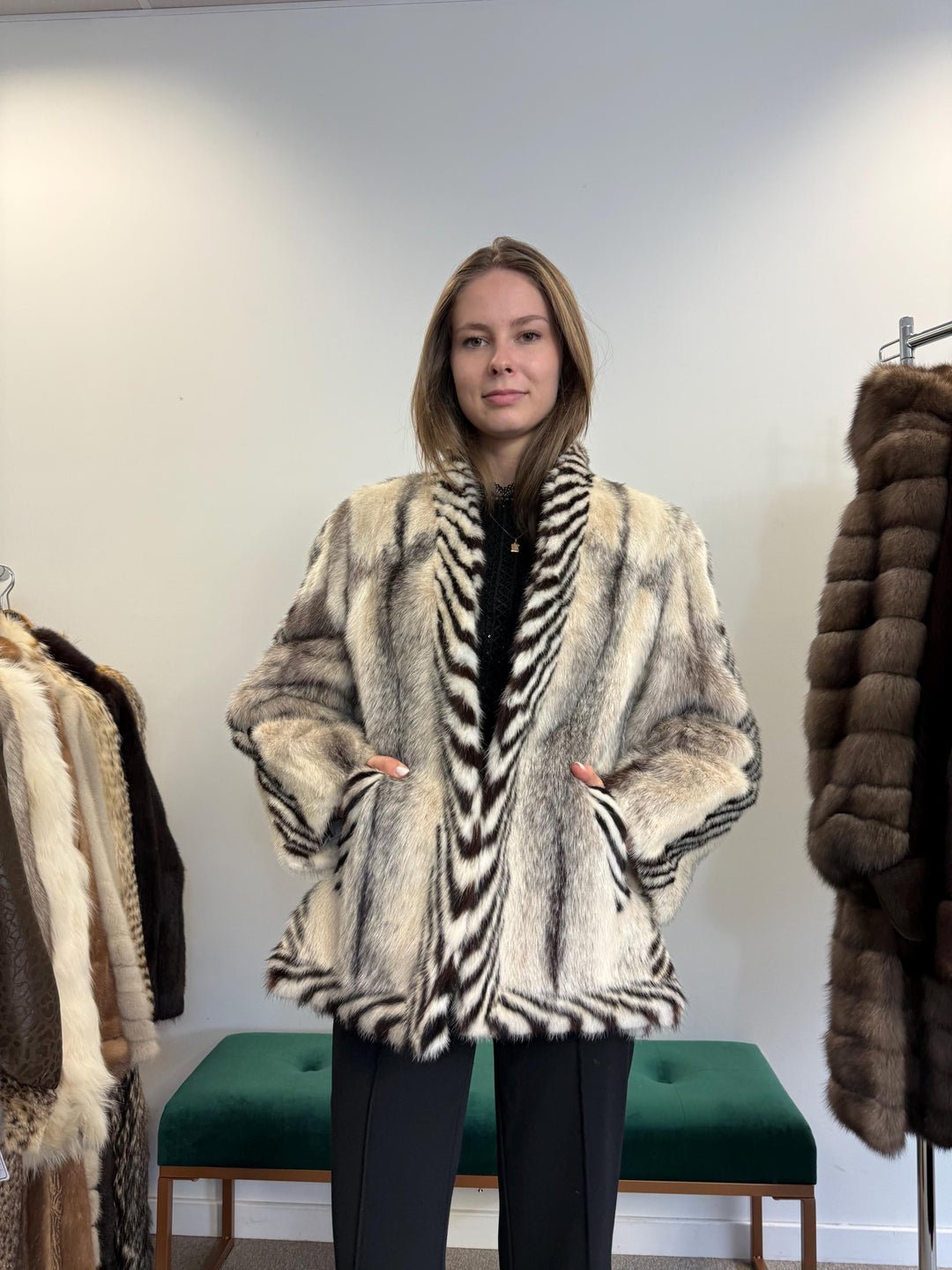 Cross Mink Fur Jacket, Medium Size, White Mink Fur Jacket, Mink Fur Jacket, Real Fur Jacket, Real Mink Fur, Mink Fur Coat, Vintage Fur Coat