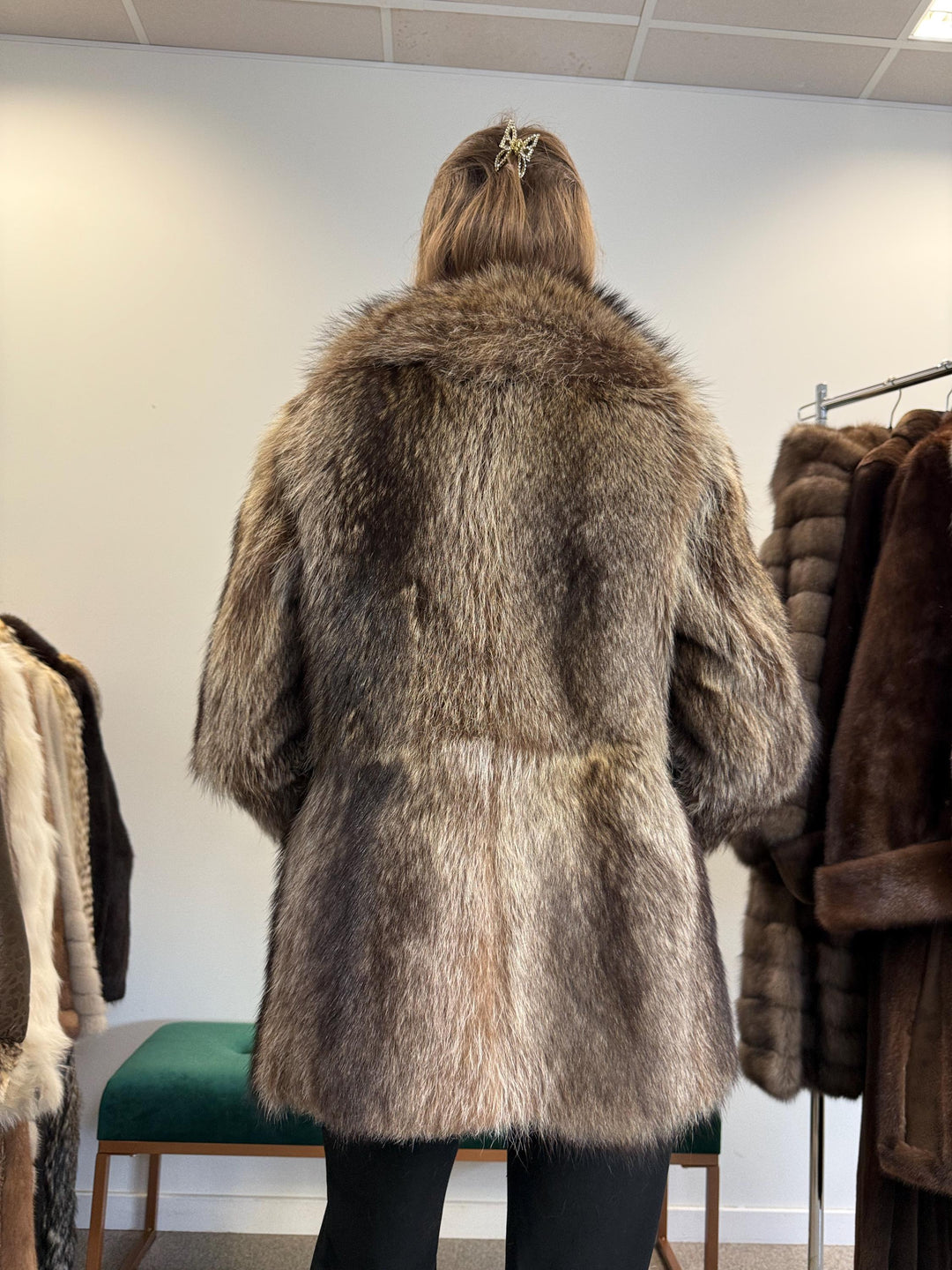 Raccoon Fur Jacket, Small Size, Real Fur Jacket, Raccoon Jacket, Silver Raccoon Coat, Vintage Fur Coat, Soft Fur Jacket, Women's Jacket, Fur