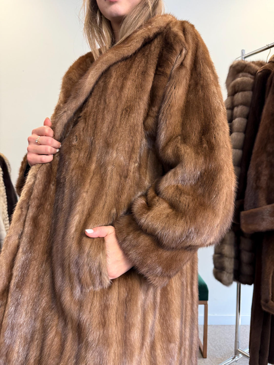 Light Brown Mink Coat, XL Size, Mink Fur Coat, Brown Mink Coat, Womens Fur Coat, Vintage Fur Coat, Real Fur Coat, Pastel Mink Coat, Mink Fur