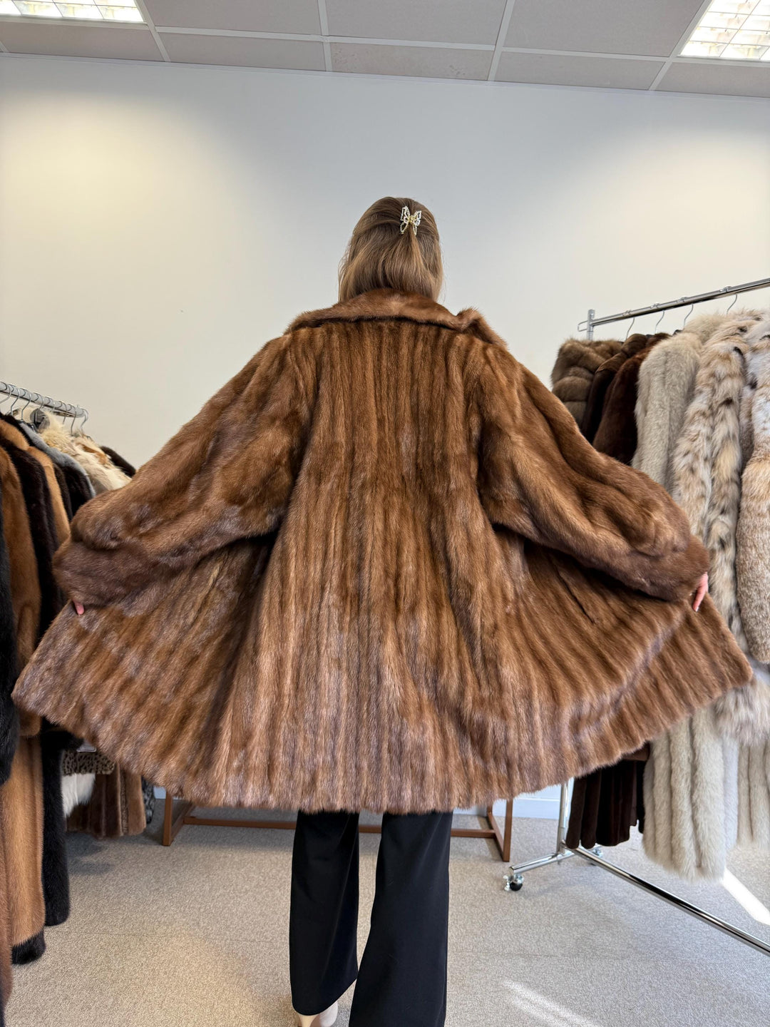 Light Brown Mink Coat, XL Size, Mink Fur Coat, Brown Mink Coat, Womens Fur Coat, Vintage Fur Coat, Real Fur Coat, Pastel Mink Coat, Mink Fur