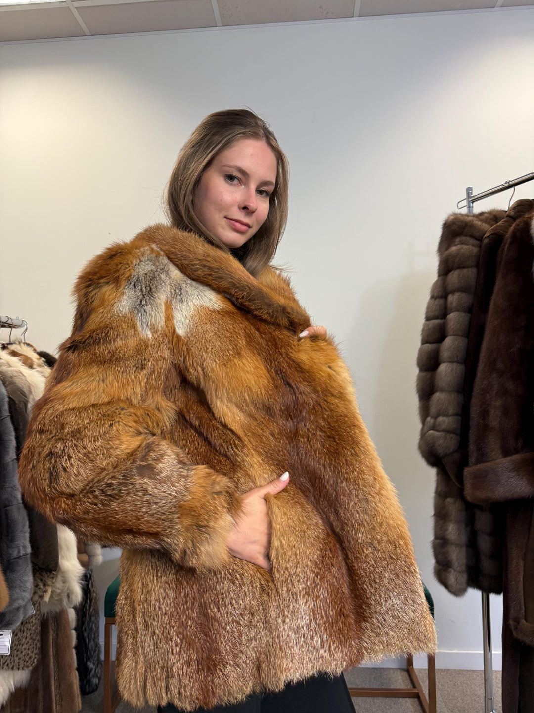 Red Fox Jacket, Small Size, Red Fox Fur Jacket, Fox Fur Jacket, Real Fox Fur Jacket, Vintage Fur Jacket, Red Fox Fur, Soft Fox Fur Jacket