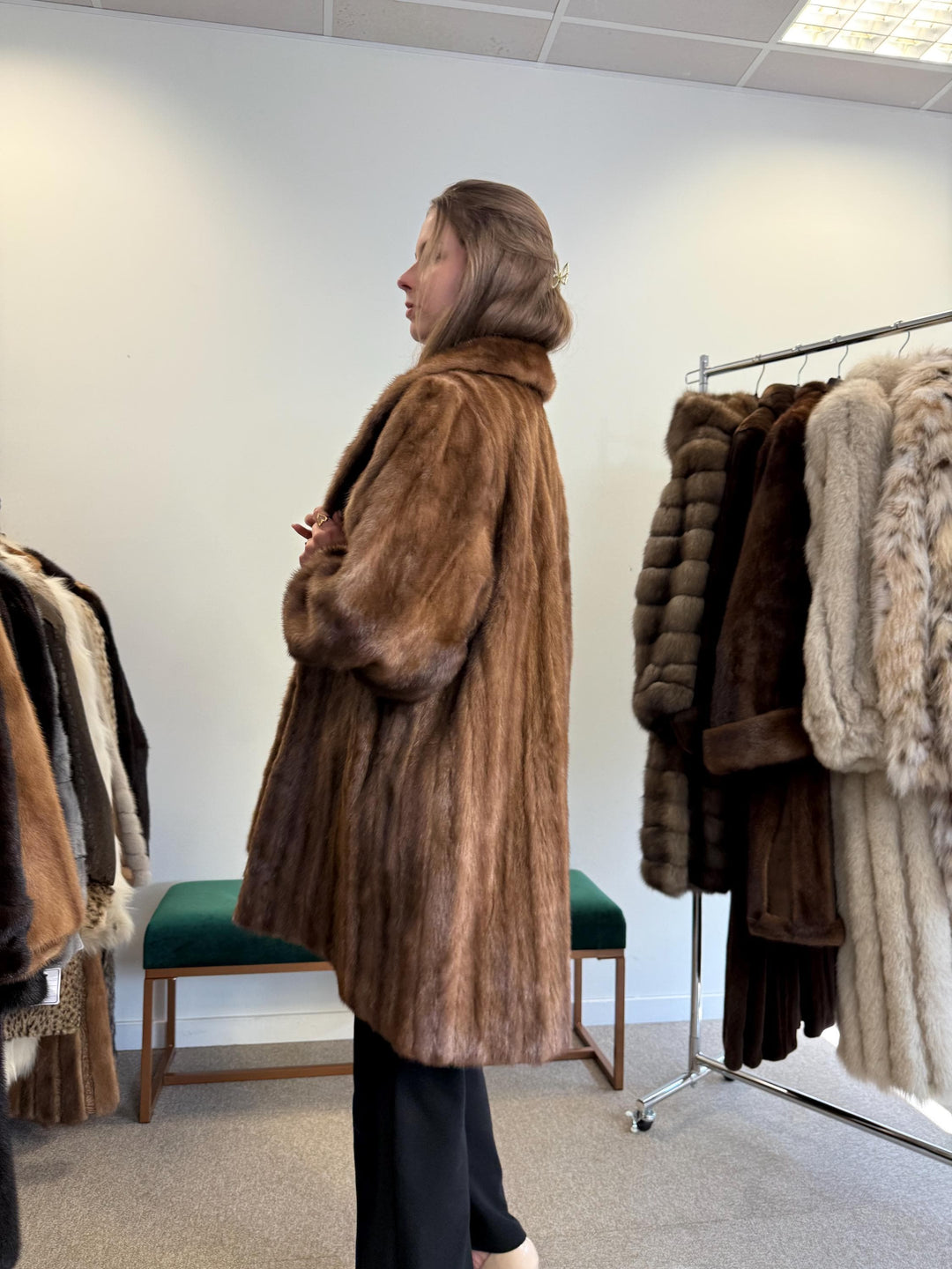 Light Brown Mink Coat, XL Size, Mink Fur Coat, Brown Mink Coat, Womens Fur Coat, Vintage Fur Coat, Real Fur Coat, Pastel Mink Coat, Mink Fur