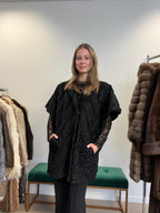 Women's Black Astrakhan fur vest, size XL/XXL