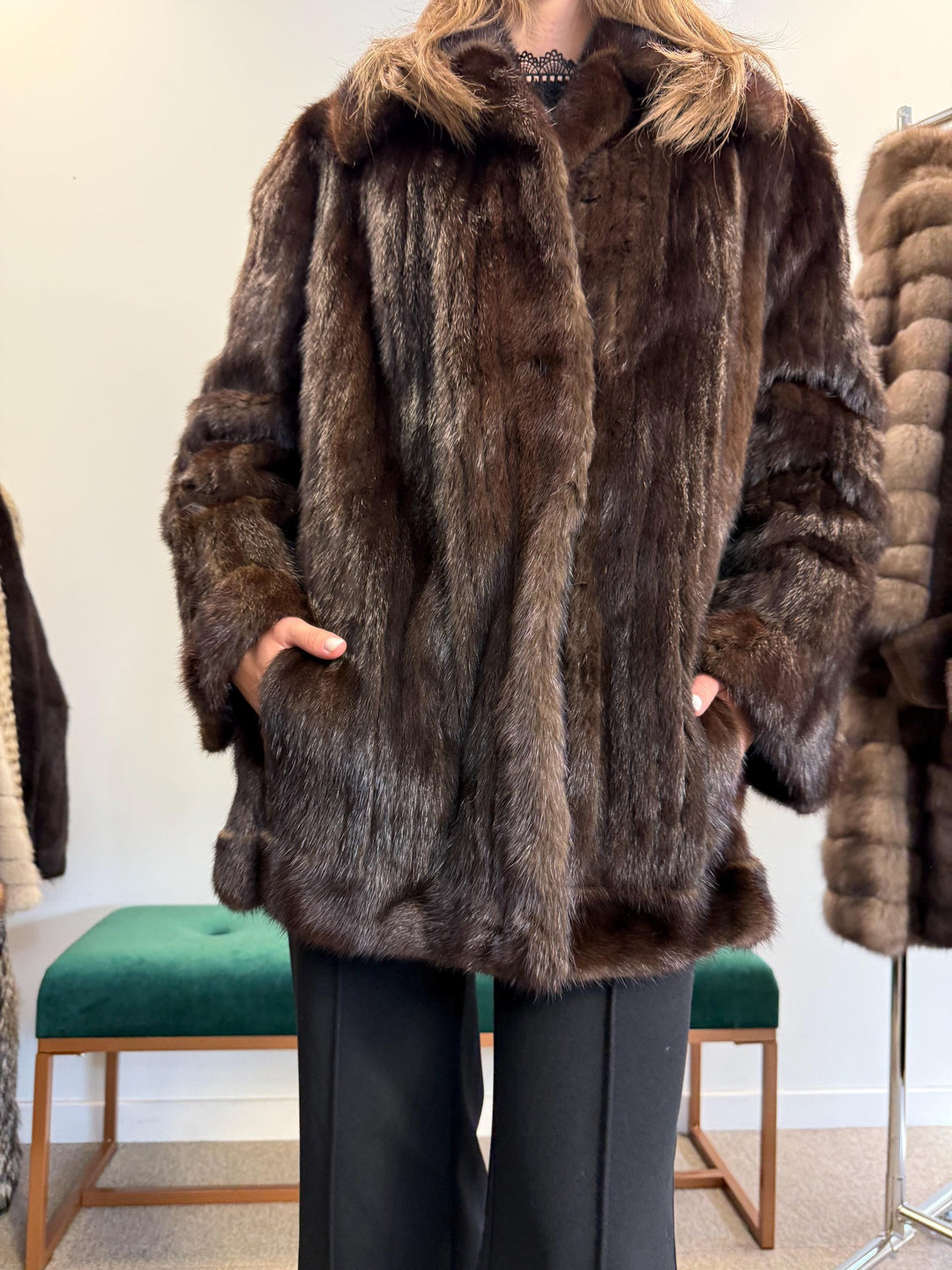 Mink Fur Jacket, L/XL Size, Brown Mink Fur, Real Fur Jacket, Mink Jacket, Vintage Fur Jacket, Soft Thick Mink Jacket, Women's Fur Jacket
