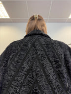 Black Astrakhan Fur Vest, Size XL/XXL