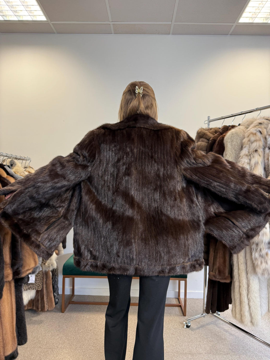 Mink Fur Jacket, L/XL Size, Brown Mink Fur, Real Fur Jacket, Mink Jacket, Vintage Fur Jacket, Soft Thick Mink Jacket, Women's Fur Jacket