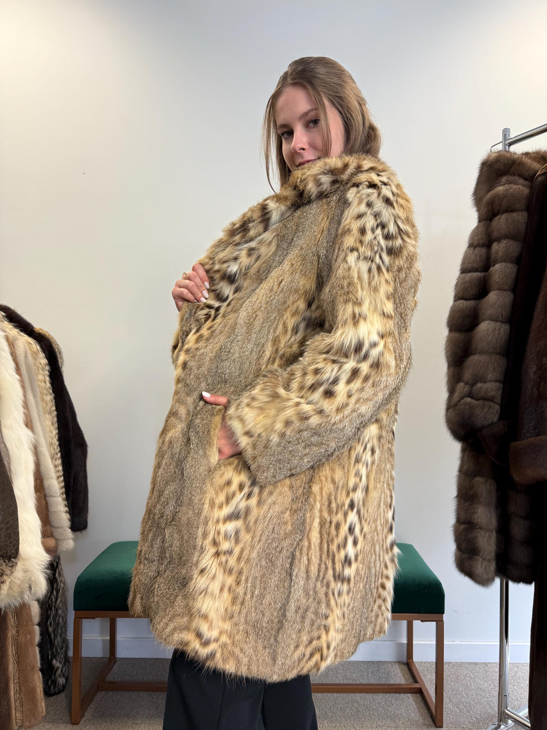 Lynx Fur Coat, XL Size, Vintage Fur Coat, Real Lynx Coat, Lynx Fur, Fur Coat, Real Fur Coat, Lynx Fur Coat, Lynx Coat, Women's Fur Coat