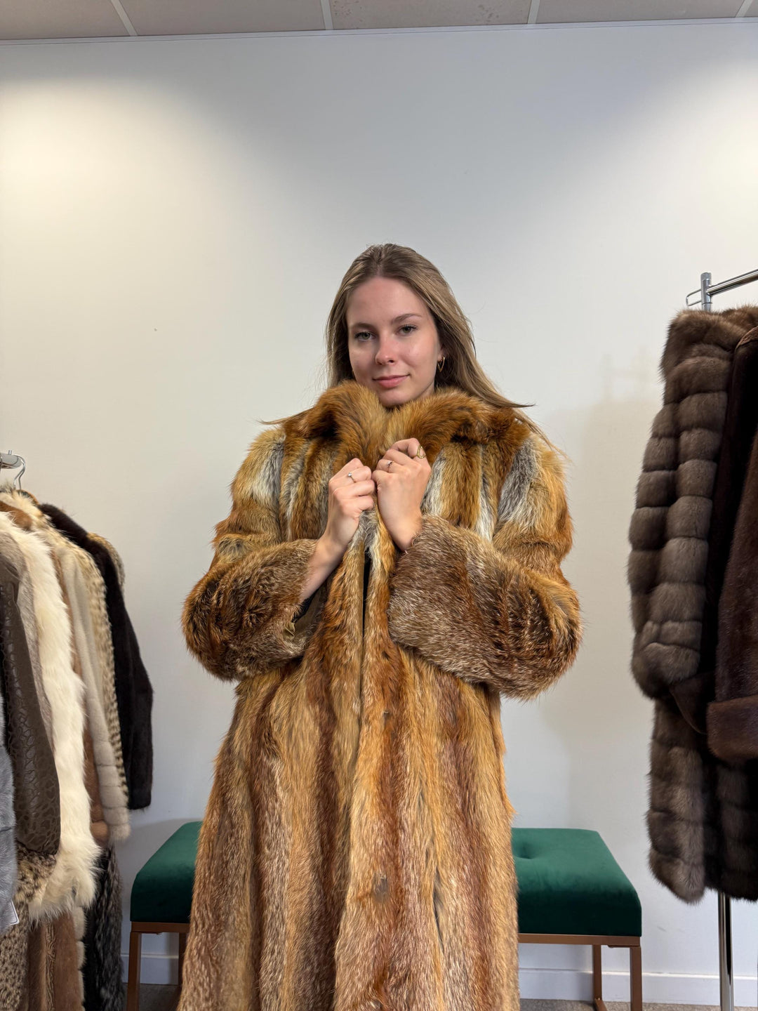 Long Red Fox Fur Coat, Small Size, Red Fox Fur Coat, Fox Fur Coat, Real Fox Fur Coat, Vintage Fur Coat, Red Fox Fur Jacket, Canadian Fox Fur