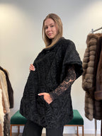 Black Astrakhan Fur Vest, Size XL/XXL