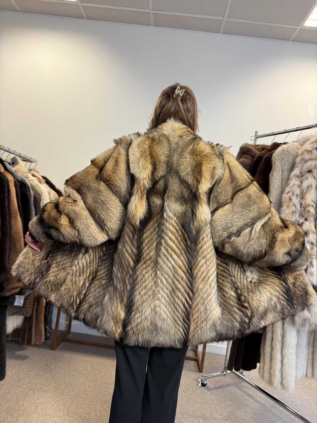 Coyote Fur Coat, Medium Size, Real Fur Coat, Fur Coat, Womens Fur Coat, Real Coyote Fur, Coyote Coat, Vintage Fur Coat, Women's Vintage Coat