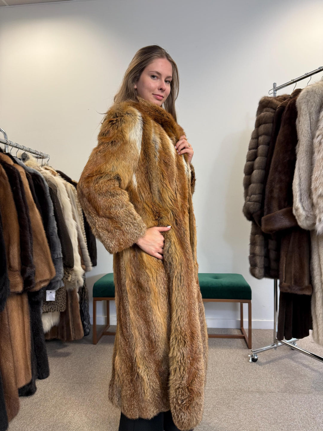 Long Red Fox Fur Coat, Small Size, Red Fox Fur Coat, Fox Fur Coat, Real Fox Fur Coat, Vintage Fur Coat, Red Fox Fur Jacket, Canadian Fox Fur