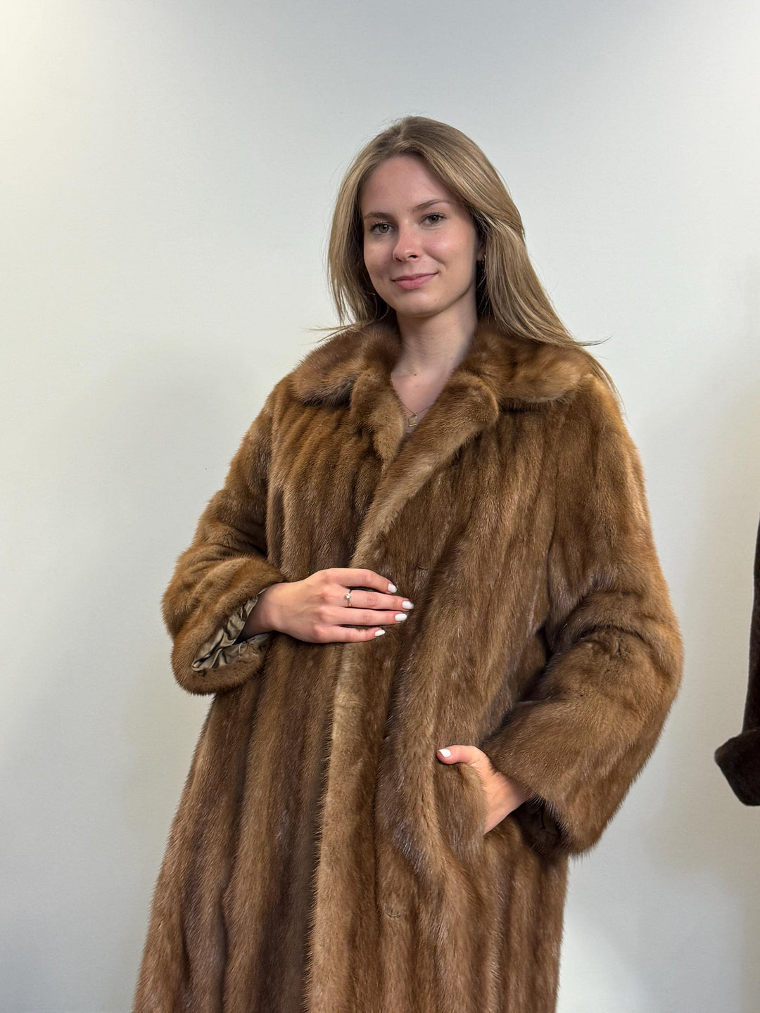 Long Pastel Mink Coat, Large Size, Real Fur Coat, Mink Coat, Brown Mink, Pastel Mink Fur Coat, Women's Fur Coat, Thick Fur Coat, Soft Fur