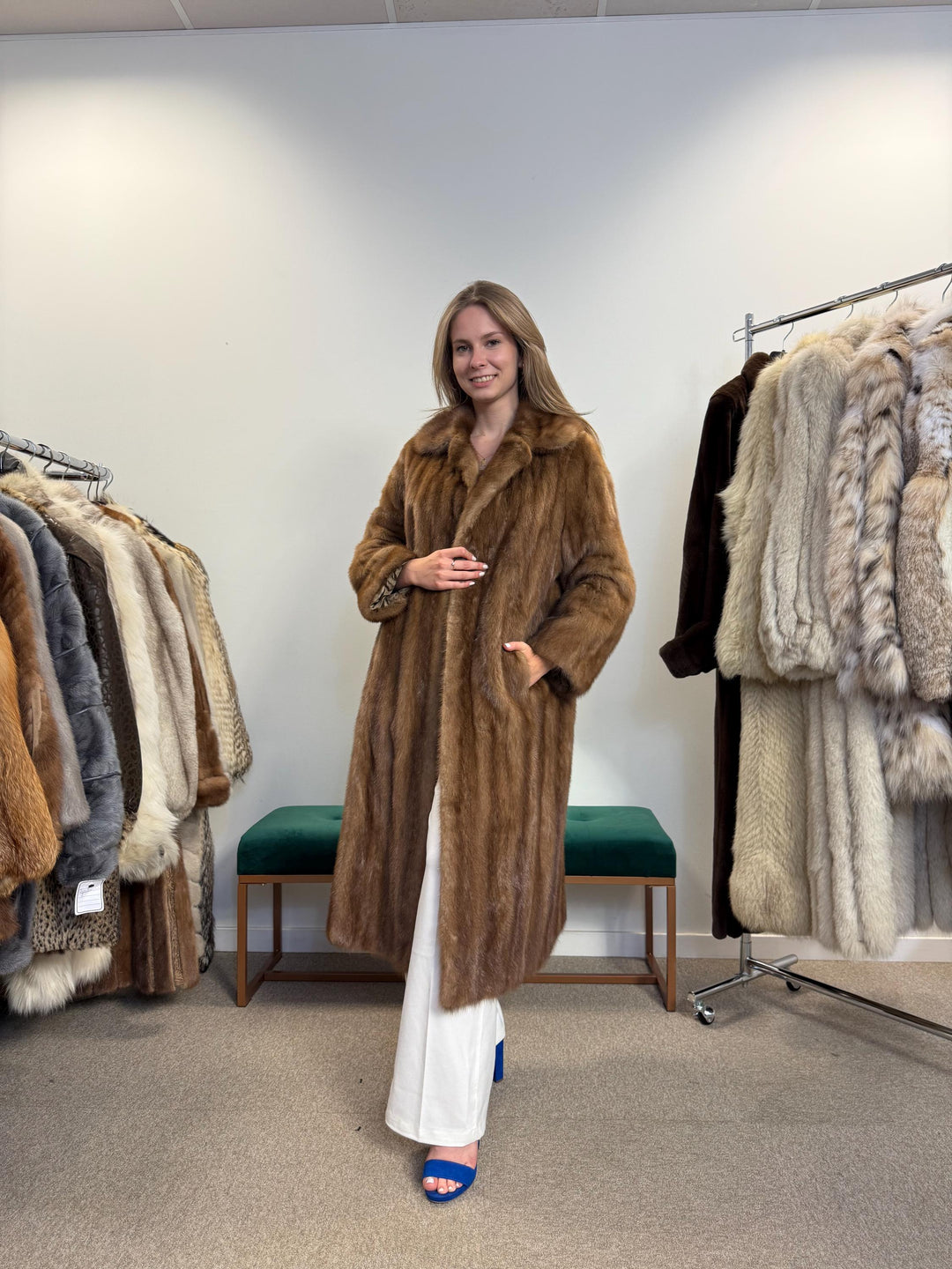 Long Pastel Mink Coat, Large Size, Real Fur Coat, Mink Coat, Brown Mink, Pastel Mink Fur Coat, Women's Fur Coat, Thick Fur Coat, Soft Fur