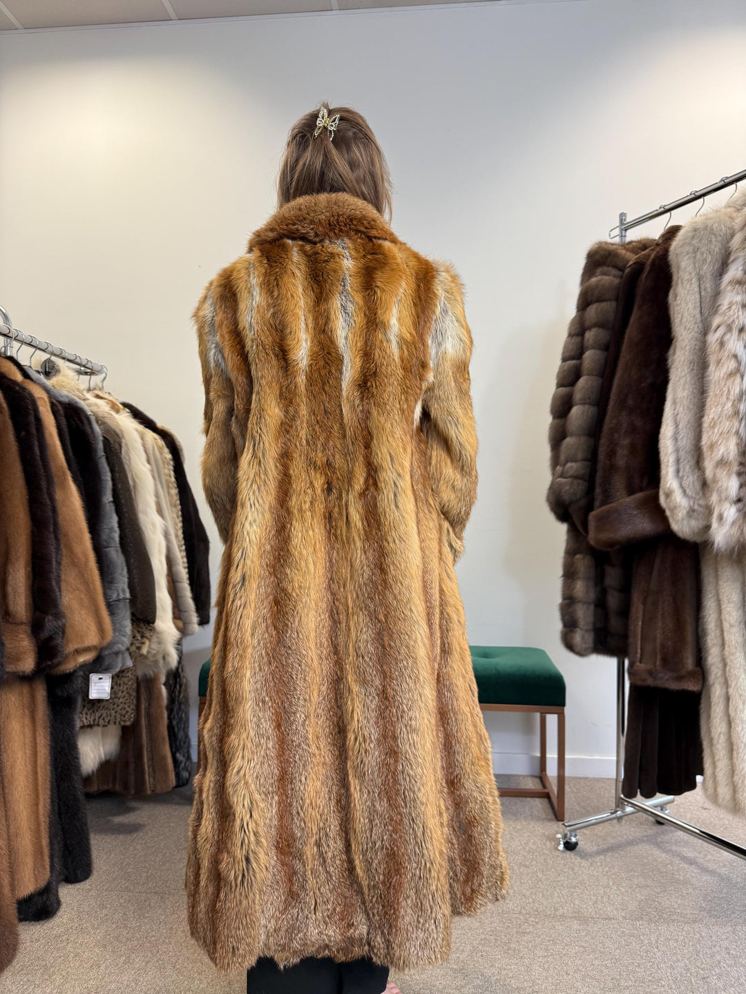 Long Red Fox Fur Coat, Small Size, Red Fox Fur Coat, Fox Fur Coat, Real Fox Fur Coat, Vintage Fur Coat, Red Fox Fur Jacket, Canadian Fox Fur