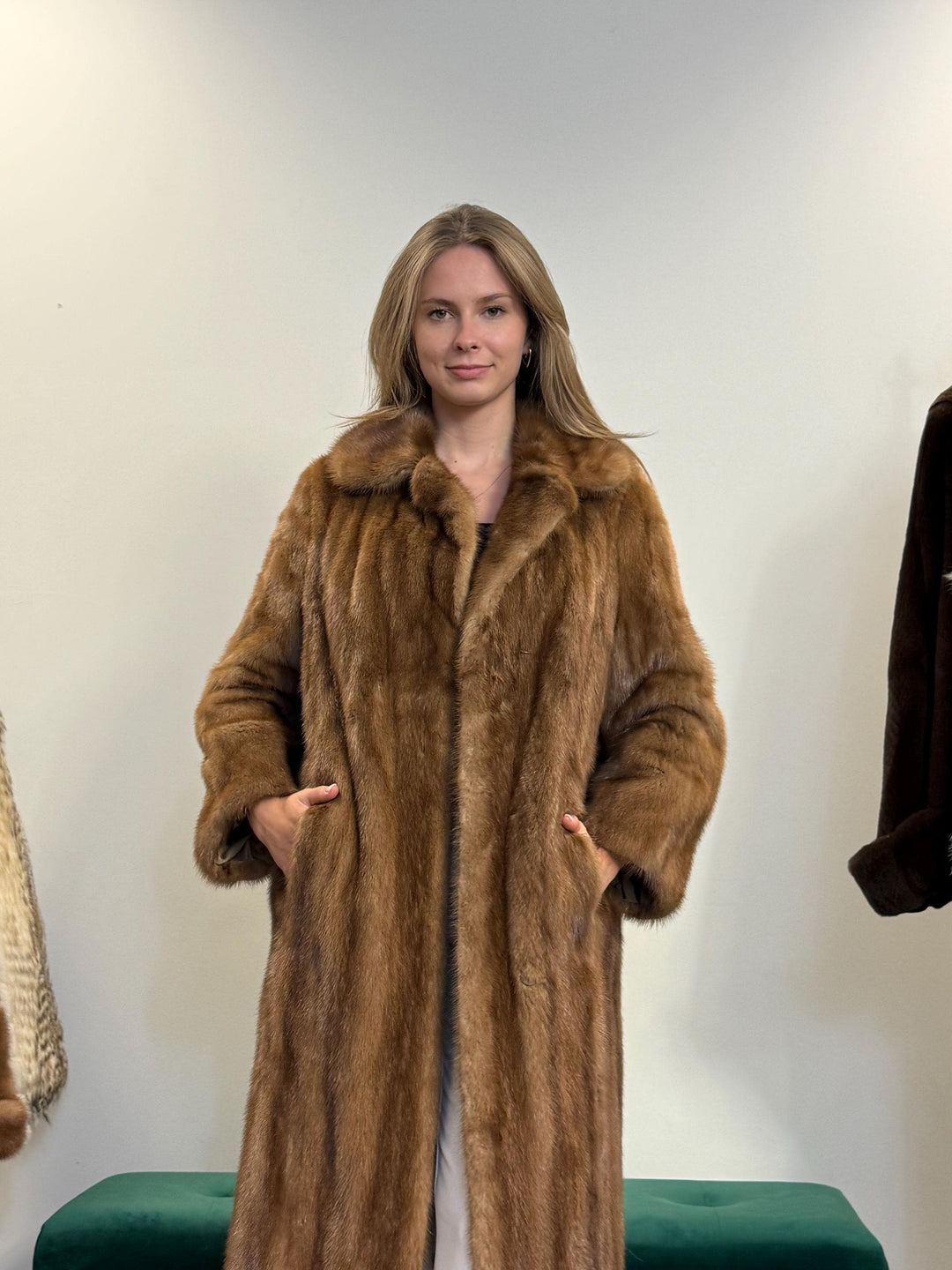 Long Pastel Mink Coat, Large Size, Real Fur Coat, Mink Coat, Brown Mink, Pastel Mink Fur Coat, Women's Fur Coat, Thick Fur Coat, Soft Fur