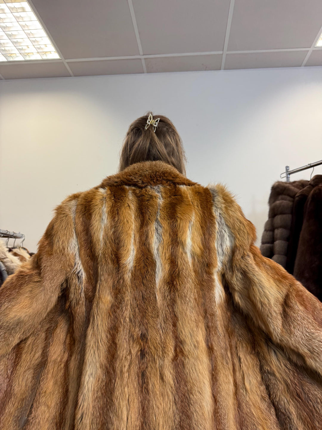 Long Red Fox Fur Coat, Small Size, Red Fox Fur Coat, Fox Fur Coat, Real Fox Fur Coat, Vintage Fur Coat, Red Fox Fur Jacket, Canadian Fox Fur