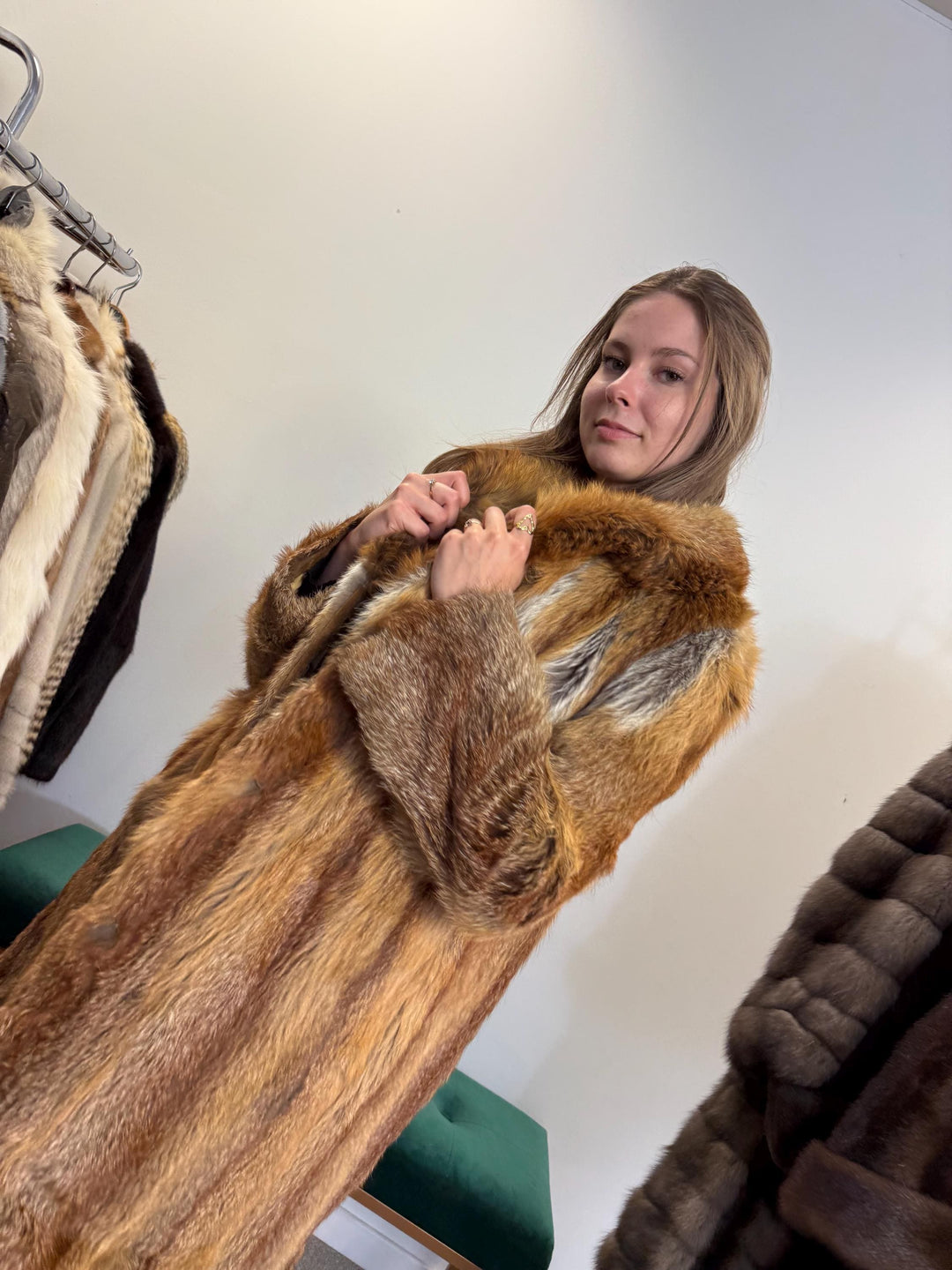 Long Red Fox Fur Coat, Small Size, Red Fox Fur Coat, Fox Fur Coat, Real Fox Fur Coat, Vintage Fur Coat, Red Fox Fur Jacket, Canadian Fox Fur