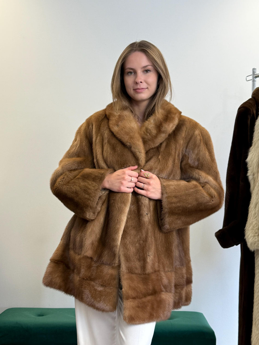 Light Pastel Mink Jacket, XXL Size, Mink Fur Jacket, Brown Mink Jacket, Women's Fur Jacket, Vintage Fur Coat, Real Fur Jacket, Pastel Mink