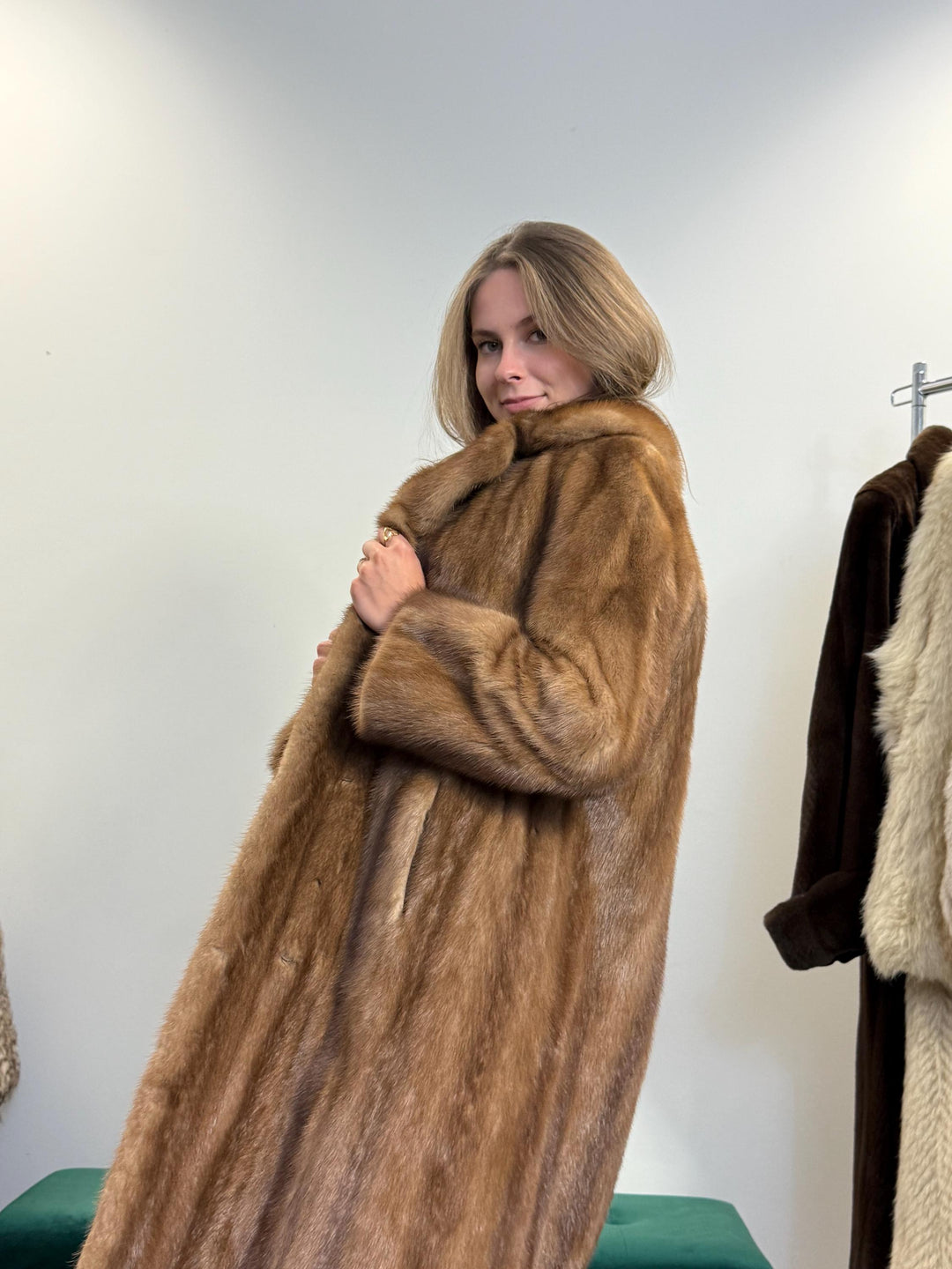 Long Pastel Mink Coat, Large Size, Real Fur Coat, Mink Coat, Brown Mink, Pastel Mink Fur Coat, Women's Fur Coat, Thick Fur Coat, Soft Fur