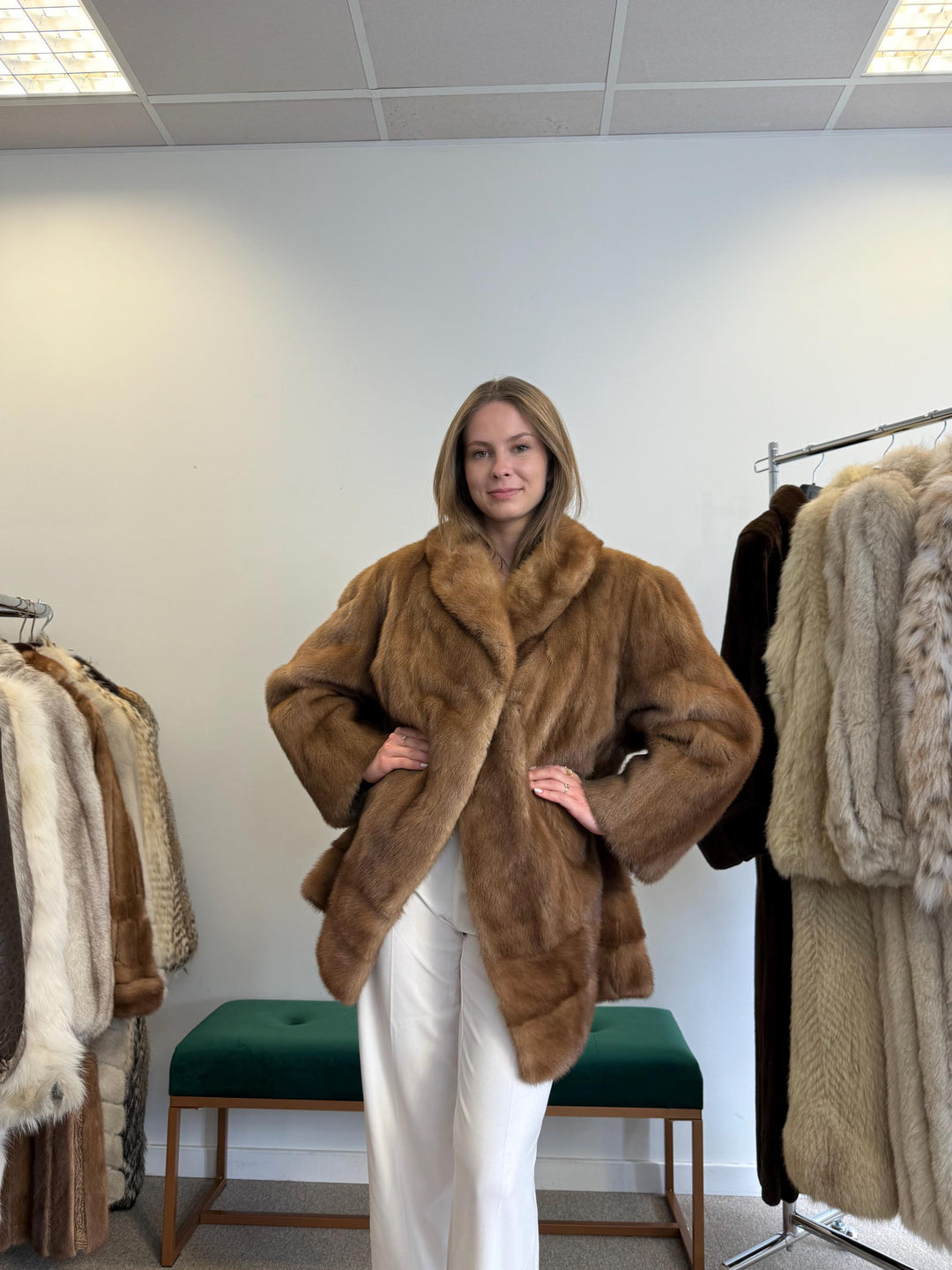 Light Pastel Mink Jacket, XXL Size, Mink Fur Jacket, Brown Mink Jacket, Women's Fur Jacket, Vintage Fur Coat, Real Fur Jacket, Pastel Mink
