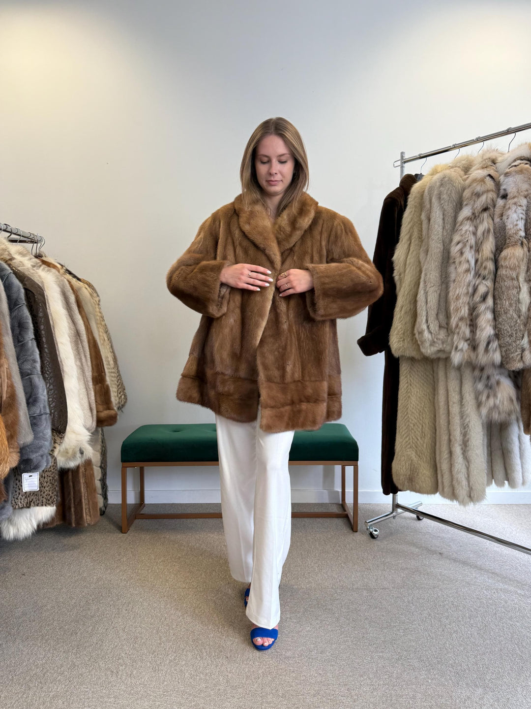Light Pastel Mink Jacket, XXL Size, Mink Fur Jacket, Brown Mink Jacket, Women's Fur Jacket, Vintage Fur Coat, Real Fur Jacket, Pastel Mink