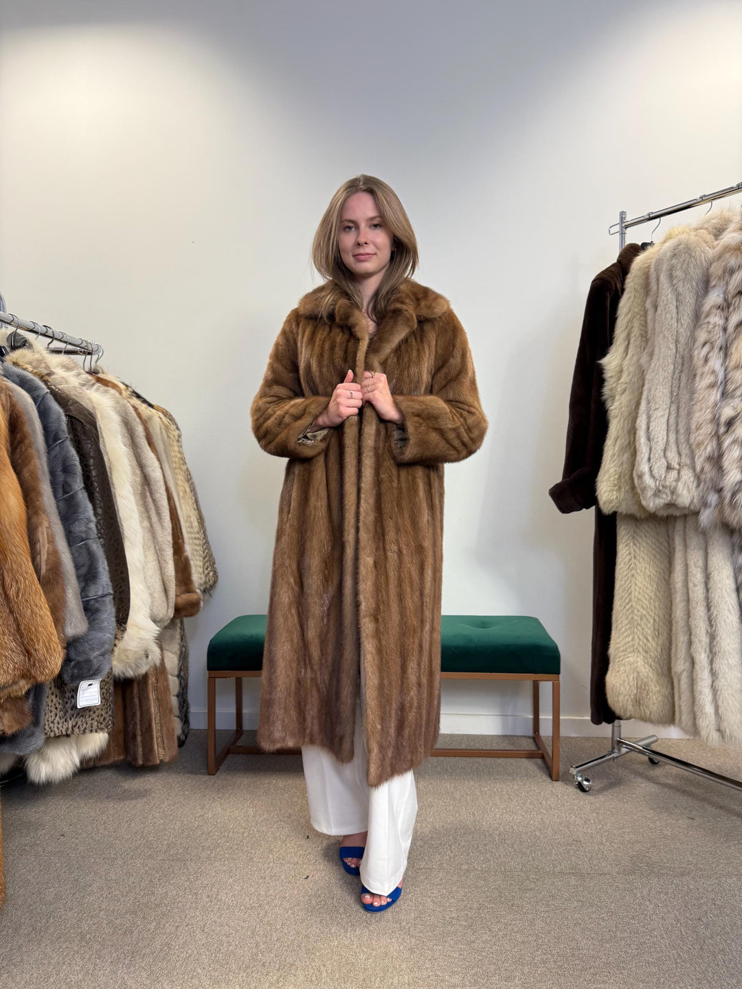 Long Pastel Mink Coat, Large Size, Real Fur Coat, Mink Coat, Brown Mink, Pastel Mink Fur Coat, Women's Fur Coat, Thick Fur Coat, Soft Fur