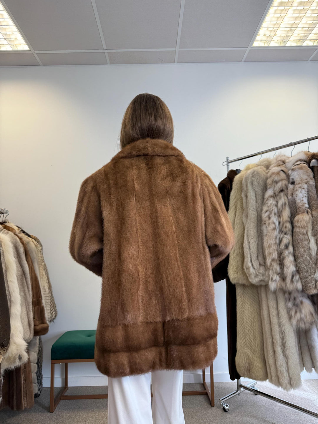 Light Pastel Mink Jacket, XXL Size, Mink Fur Jacket, Brown Mink Jacket, Women's Fur Jacket, Vintage Fur Coat, Real Fur Jacket, Pastel Mink