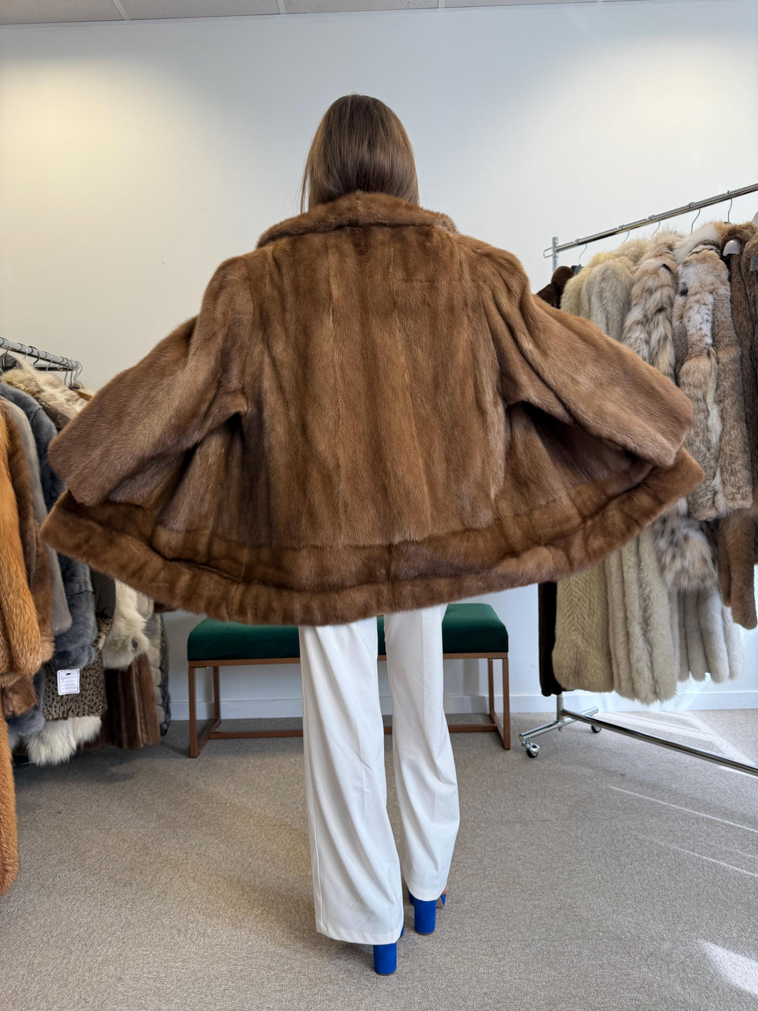Light Pastel Mink Jacket, XXL Size, Mink Fur Jacket, Brown Mink Jacket, Women's Fur Jacket, Vintage Fur Coat, Real Fur Jacket, Pastel Mink
