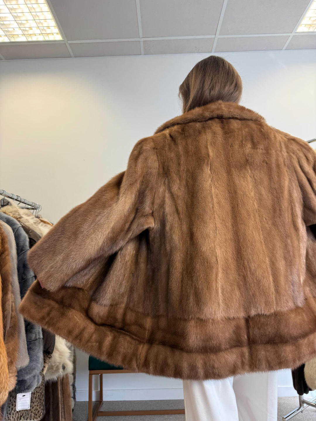 Light Pastel Mink Jacket, XXL Size, Mink Fur Jacket, Brown Mink Jacket, Women's Fur Jacket, Vintage Fur Coat, Real Fur Jacket, Pastel Mink