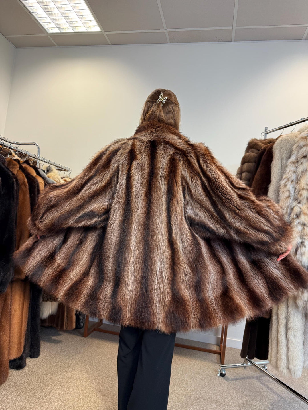 Raccoon Fur Coat, XL Size, Real Fur Coat, Raccoon Coat, Brown Raccoon Coat, Vintage Fur Coat, Soft Fur Coat, Women's coat, Real Raccoon Fur